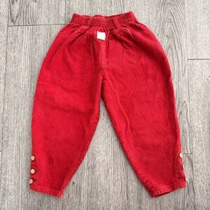 Vintage Banana Split Red Corduroy Kids Pants size 3t